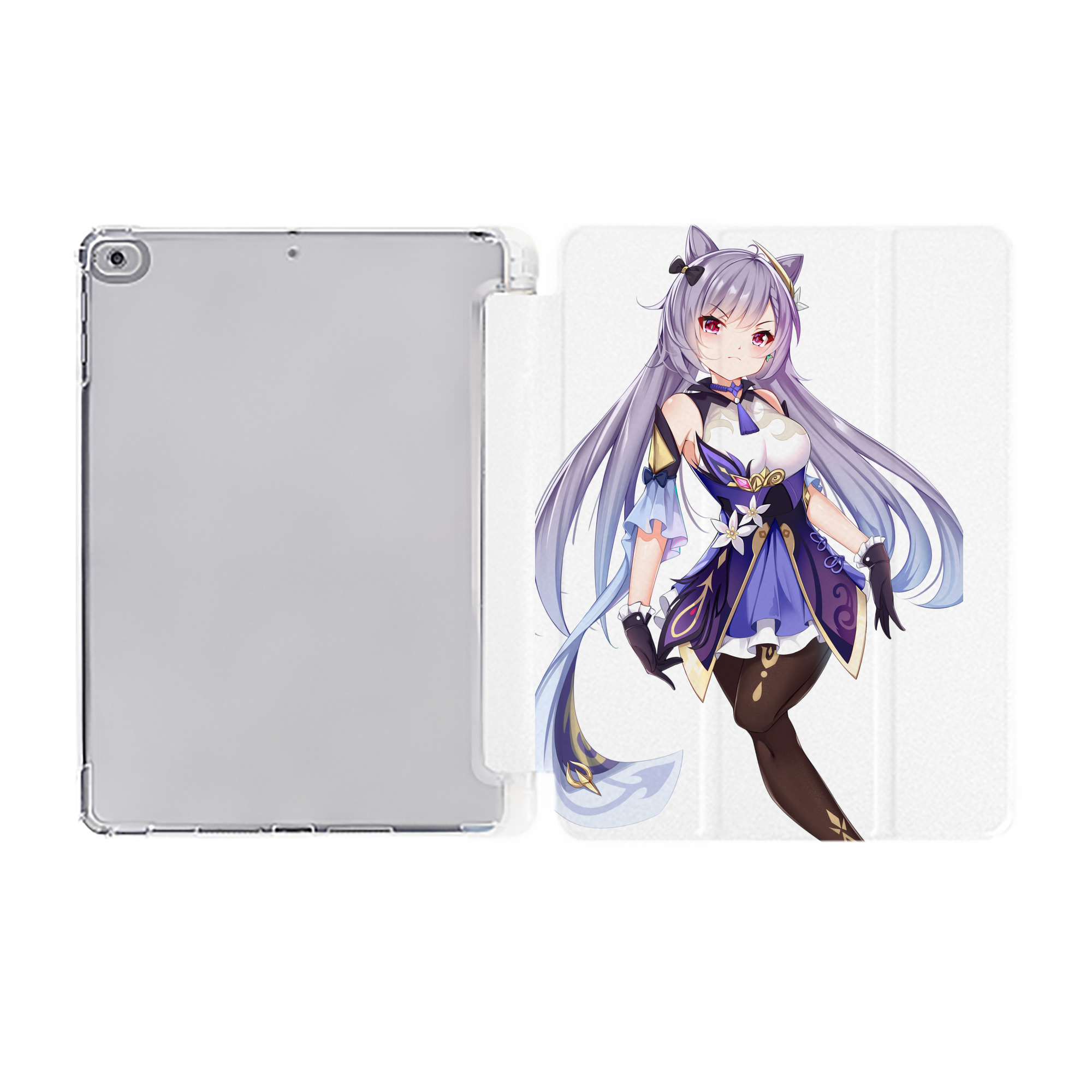 げんし神 刻晴 こくせい genshin Kokusei IPad ケース ペン収納付き 三つ折りスタンド PUレザー×シリコン 対応機種9.5/10.5/10.9インチ